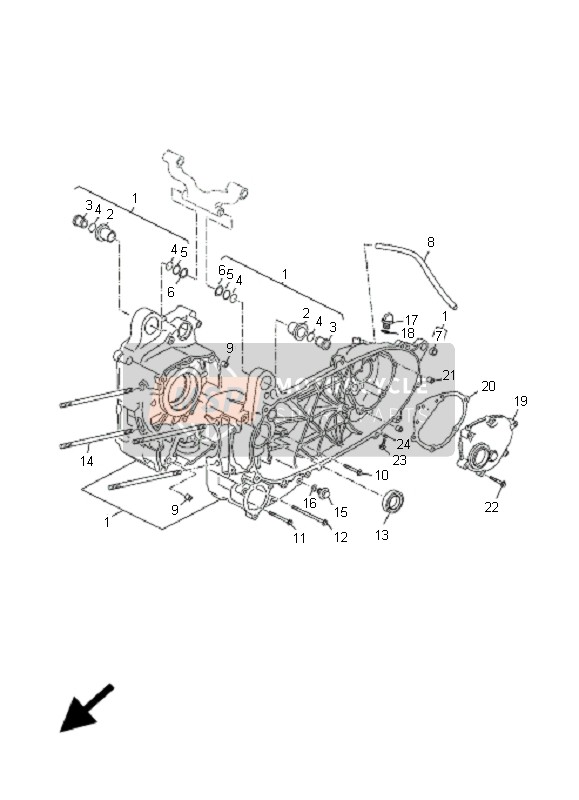 Yamaha YP125R SKYCRUISER 2006 Crankcase for a 2006 Yamaha YP125R SKYCRUISER